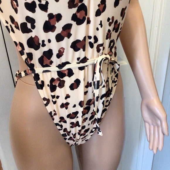 NWOT Adore Me Womens Calypso Contour Leopard Print Cut Out One Piece Swimsuit XL - Picture 7 of 12